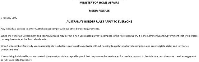 彩经网彩票走势图大全-德约医疗豁免再遭审查？澳总理：若不符要求将遣返